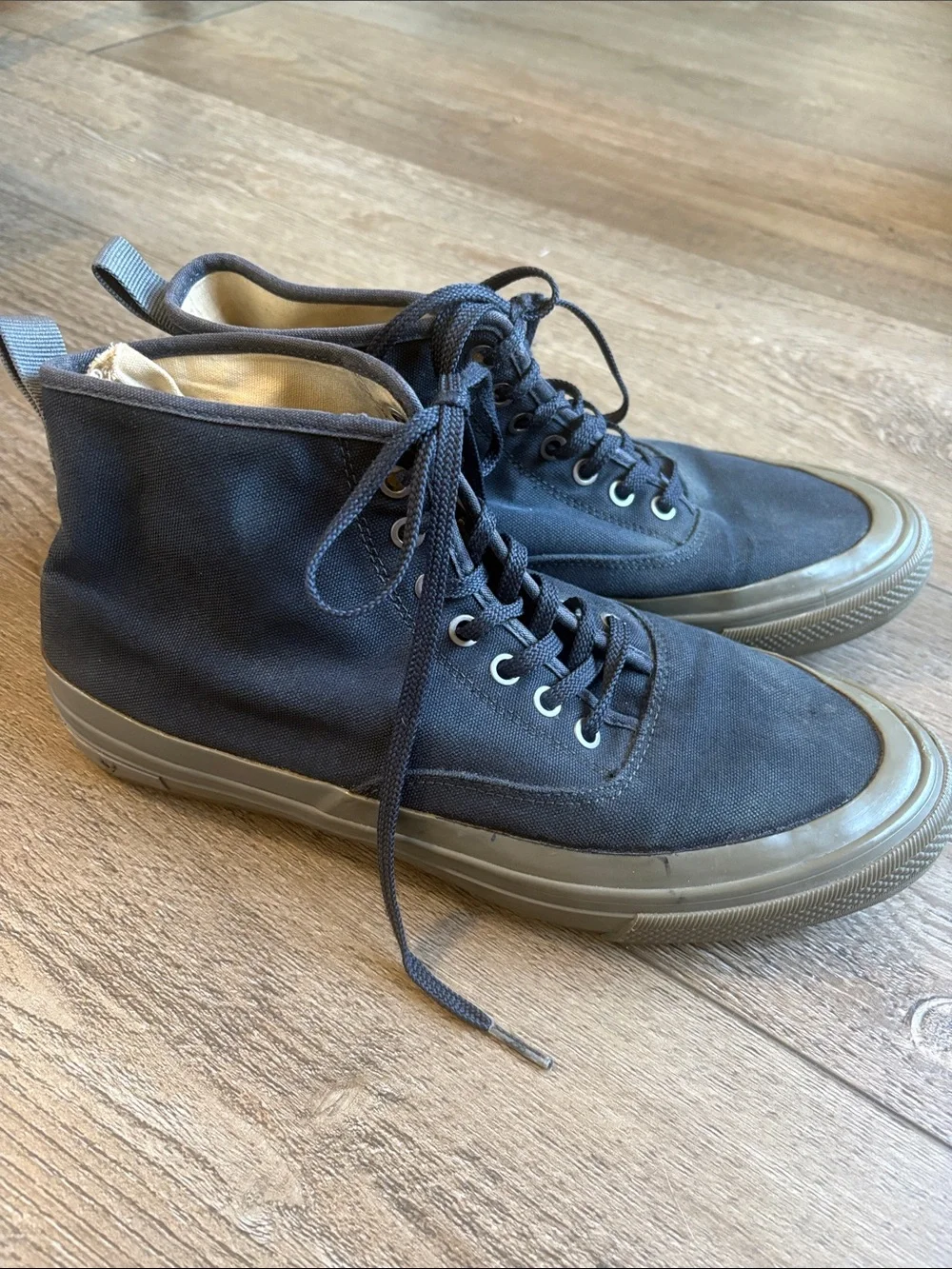 SeaVees Men's Mariners Boots Canvas High-Top Sneakers in Peacoat Navy